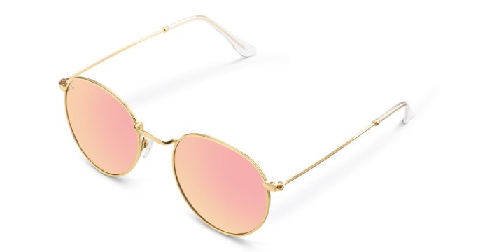Okulary Lustrzanki Różowe Lenonki, Meller Yster Gold Rose