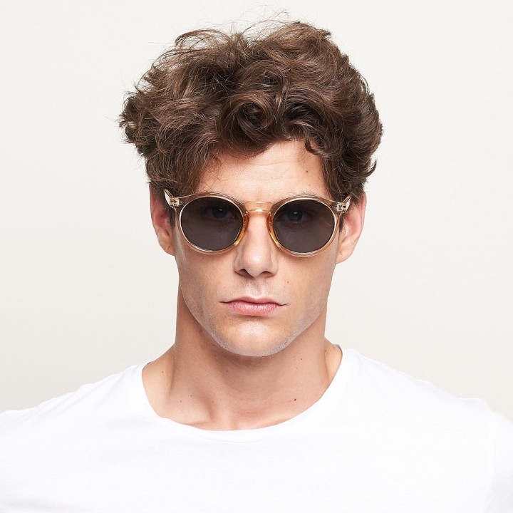 Okulary unisex z pomarańczowymi oprawkami Meller Kubu Bone Grey