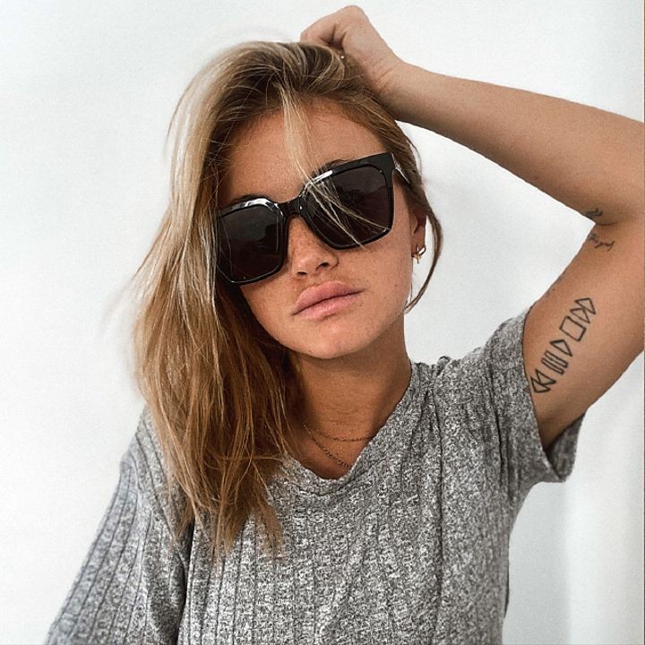 okulary oversize duże polaryzacyjne damskie, Meller Shaira All Black