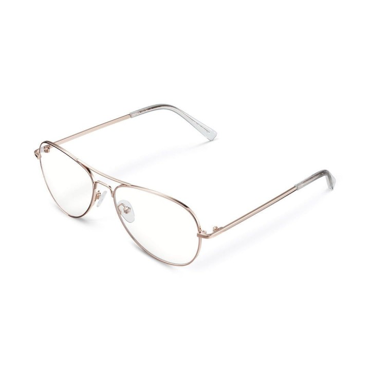 Meller Blue Light Ashia Rose Gold okulary aviatory zerówki